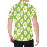 Lime Green Fried Eggs Pattern Print Men's Shirt