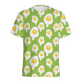 Lime Green Fried Eggs Pattern Print Men's Athletic T-Shirt
