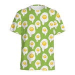 Lime Green Fried Eggs Pattern Print Men's Sports T-Shirt