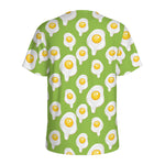 Lime Green Fried Eggs Pattern Print Men's Sports T-Shirt