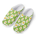 Lime Green Fried Eggs Pattern Print Mesh Casual Shoes