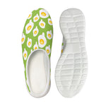 Lime Green Fried Eggs Pattern Print Mesh Casual Shoes