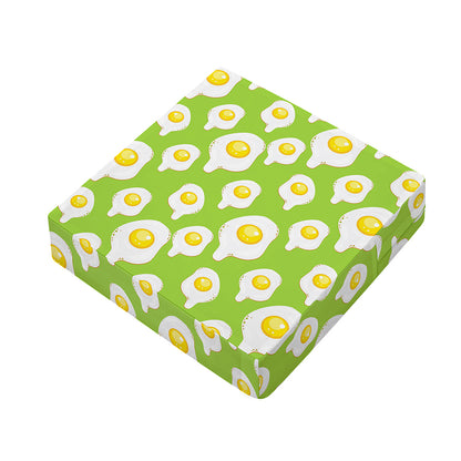 Lime Green Fried Eggs Pattern Print Outdoor Seat Cushion Cover