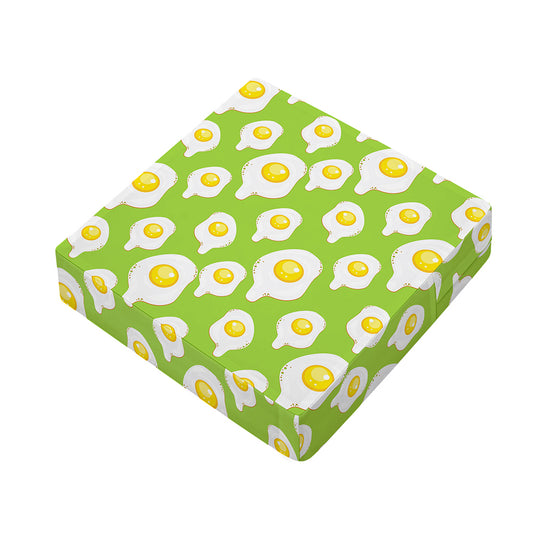 Lime Green Fried Eggs Pattern Print Outdoor Seat Cushion Cover