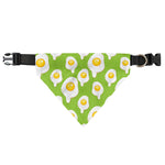 Lime Green Fried Eggs Pattern Print Over The Collar Dog Bandana