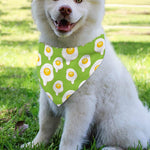 Lime Green Fried Eggs Pattern Print Over The Collar Dog Bandana