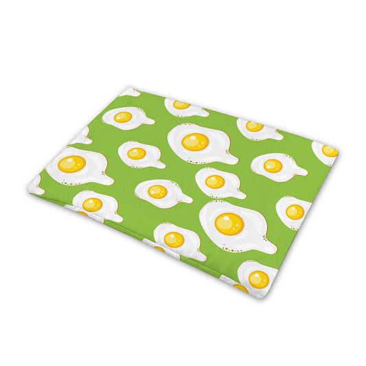 Lime Green Fried Eggs Pattern Print Pet Cooling Mat Cover