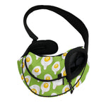 Lime Green Fried Eggs Pattern Print Pet Sling Carrier