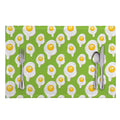 Lime Green Fried Eggs Pattern Print Placemat