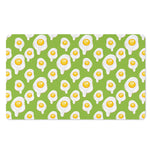 Lime Green Fried Eggs Pattern Print Polyester Doormat
