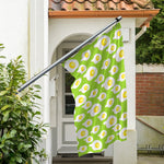 Lime Green Fried Eggs Pattern Print Polyester Flag