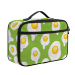 Lime Green Fried Eggs Pattern Print Portable Lunch Bag