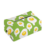 Lime Green Fried Eggs Pattern Print Rectangle Tissue Box Cover