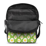 Lime Green Fried Eggs Pattern Print Rectangular Crossbody Bag