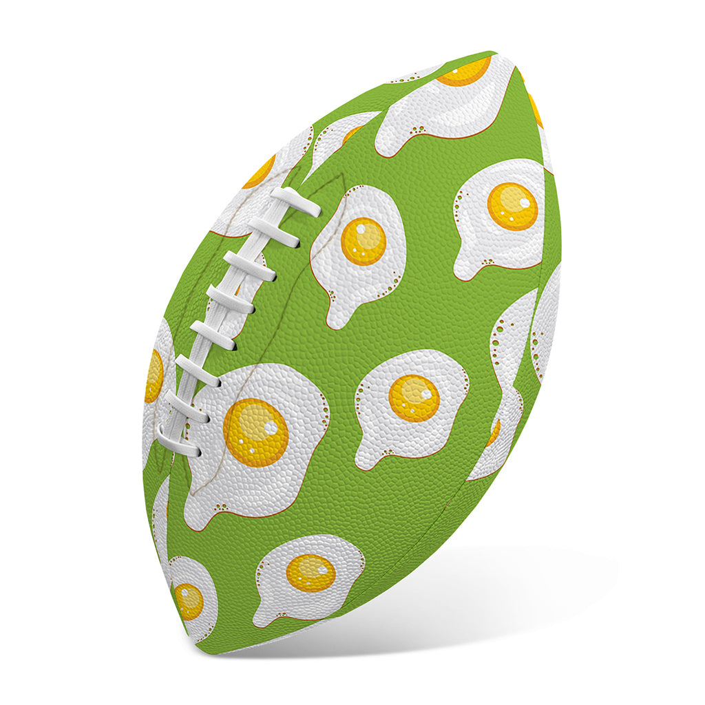 Lime Green Fried Eggs Pattern Print Rugby Ball