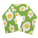 Lime Green Fried Eggs Pattern Print Scarf