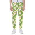 Lime Green Fried Eggs Pattern Print Joggers