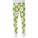 Lime Green Fried Eggs Pattern Print Scuba Joggers