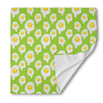 Lime Green Fried Eggs Pattern Print Silk Bandana