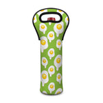 Lime Green Fried Eggs Pattern Print Single Neoprene Wine Tote