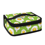 Lime Green Fried Eggs Pattern Print Small Lunch Bag