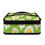 Lime Green Fried Eggs Pattern Print Small Lunch Bag