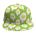 Lime Green Fried Eggs Pattern Print Snapback Cap