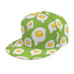 Lime Green Fried Eggs Pattern Print Snapback Cap