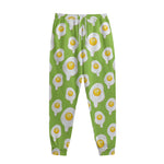 Lime Green Fried Eggs Pattern Print Sweatpants