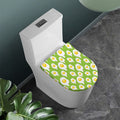 Lime Green Fried Eggs Pattern Print Toilet Lid Cover