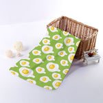Lime Green Fried Eggs Pattern Print Towel