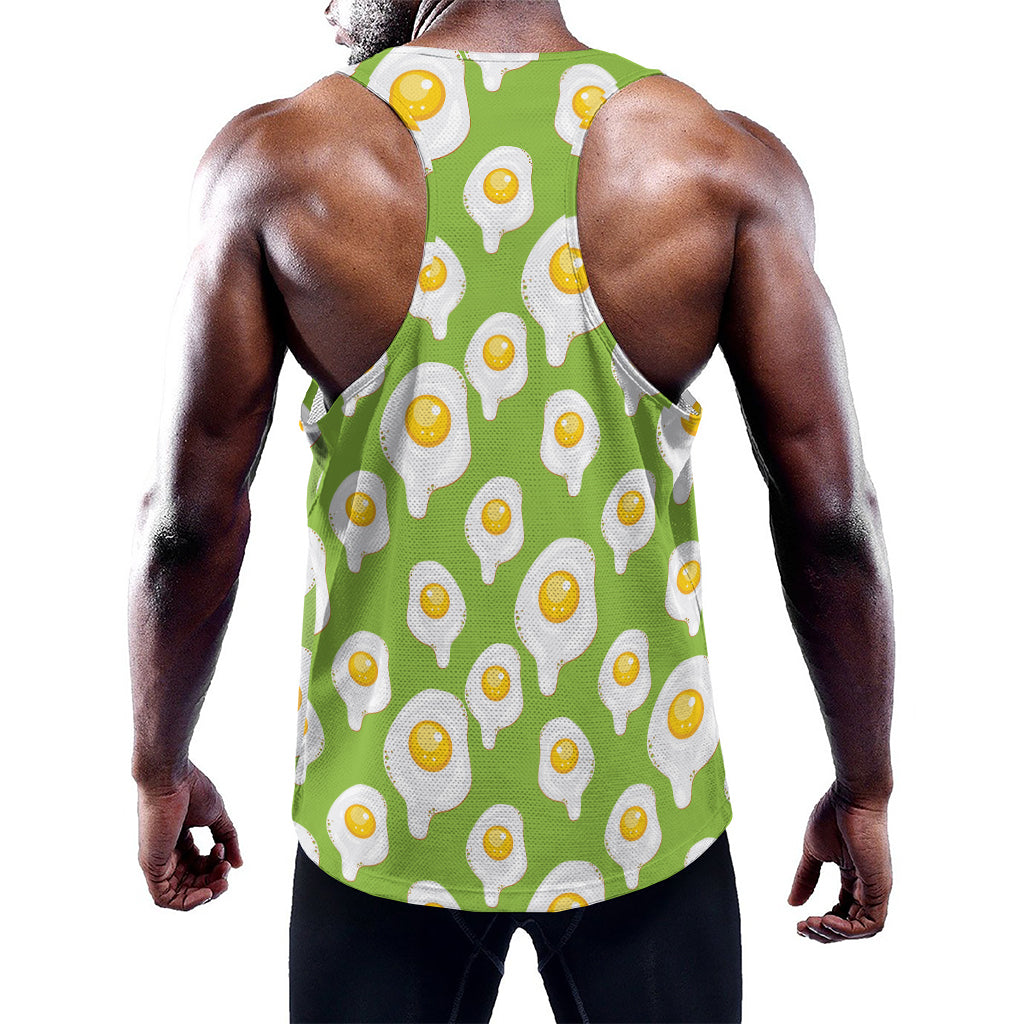 Lime Green Fried Eggs Pattern Print Training Tank Top