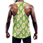 Lime Green Fried Eggs Pattern Print Training Tank Top