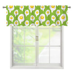 Lime Green Fried Eggs Pattern Print Window Valance