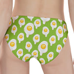 Lime Green Fried Eggs Pattern Print Women's Panties