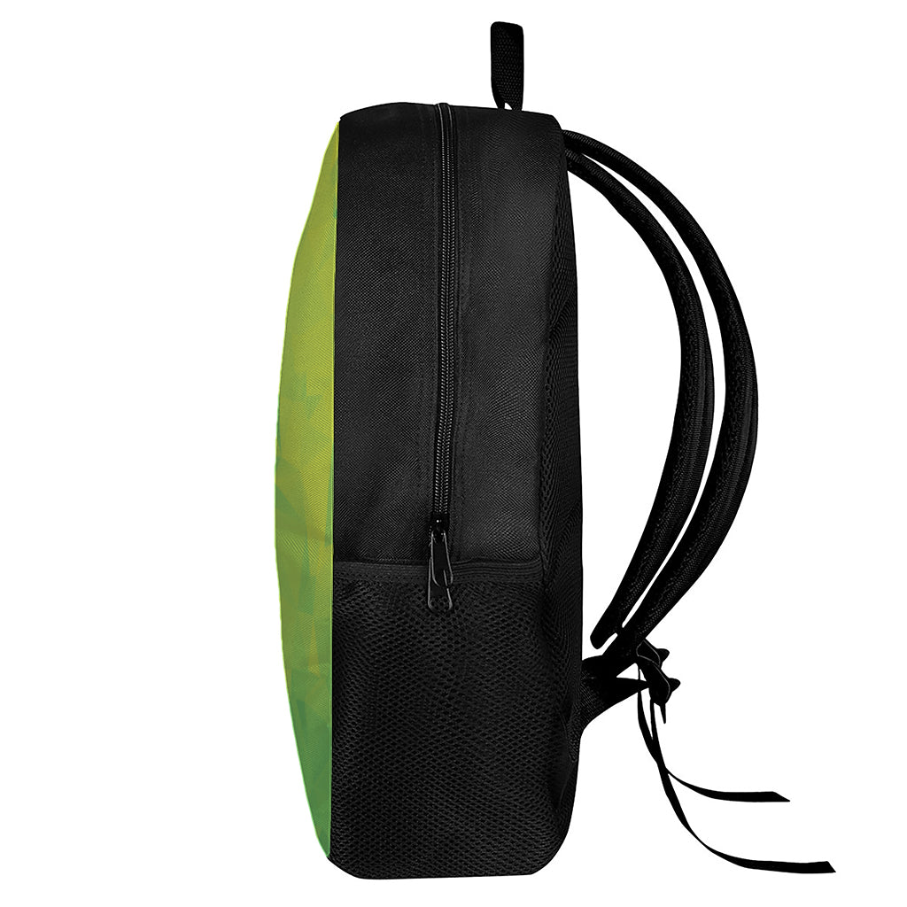 Lime Green Polygonal Geometric Print 17 Inch Backpack