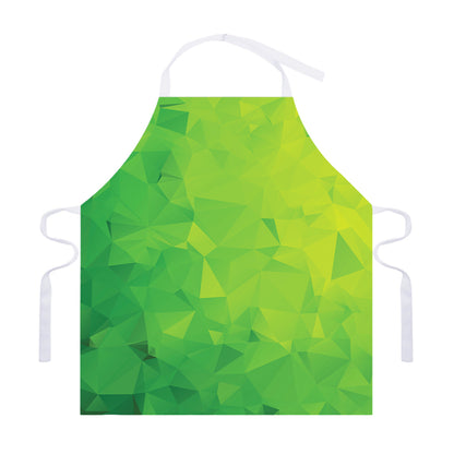 Lime Green Polygonal Geometric Print Adjustable Apron