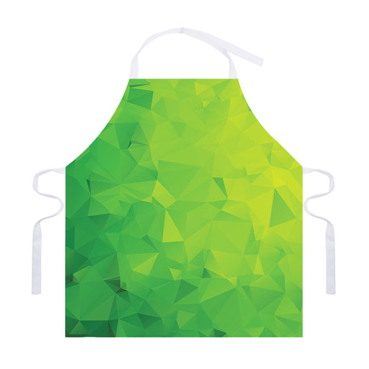 Lime Green Polygonal Geometric Print Adjustable Apron