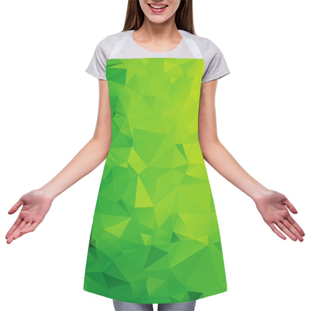 Lime Green Polygonal Geometric Print Adjustable Apron