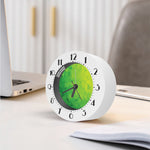 Lime Green Polygonal Geometric Print Alarm Clock