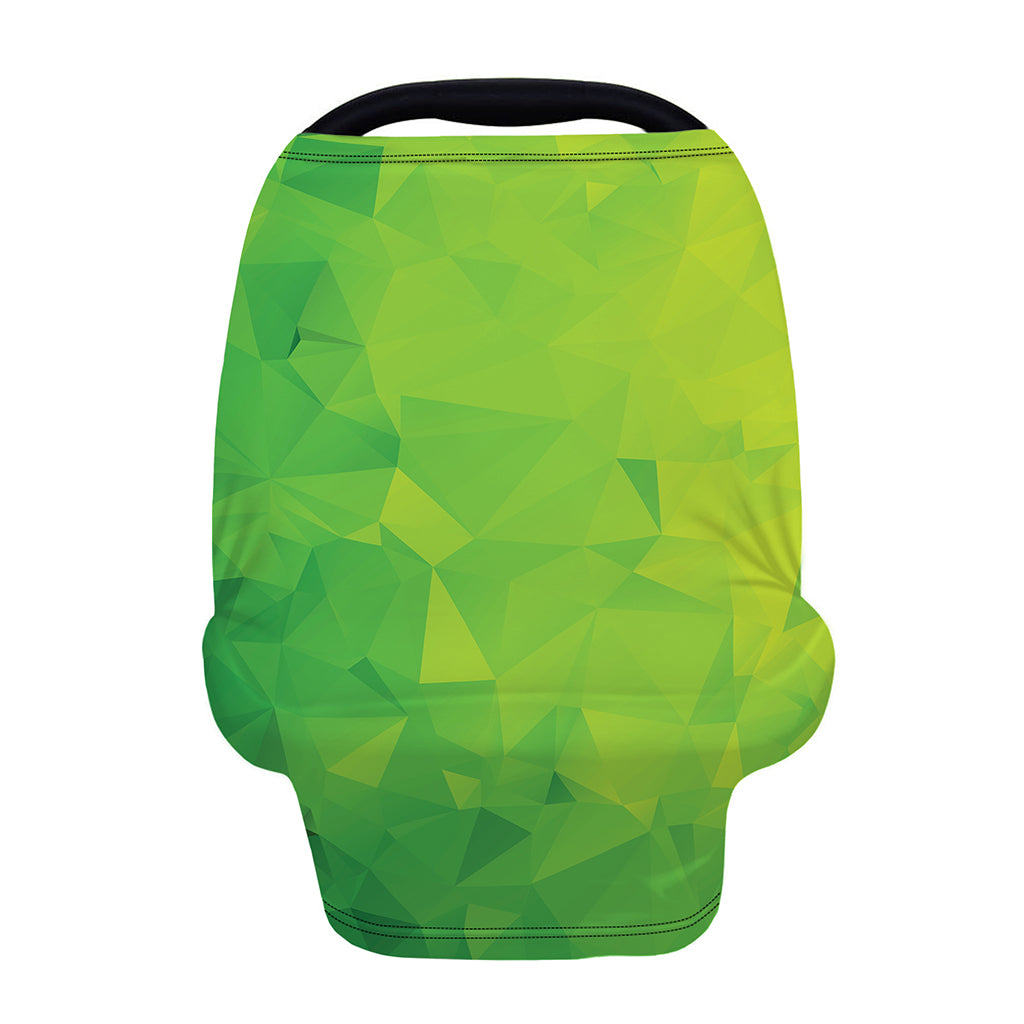 Lime Green Polygonal Geometric Print Baby Seat Cover