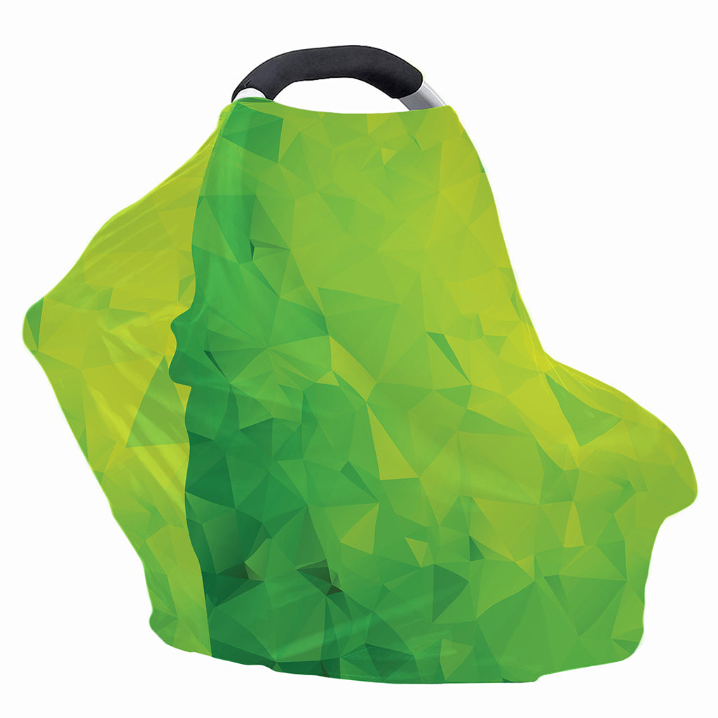 Lime Green Polygonal Geometric Print Baby Seat Cover