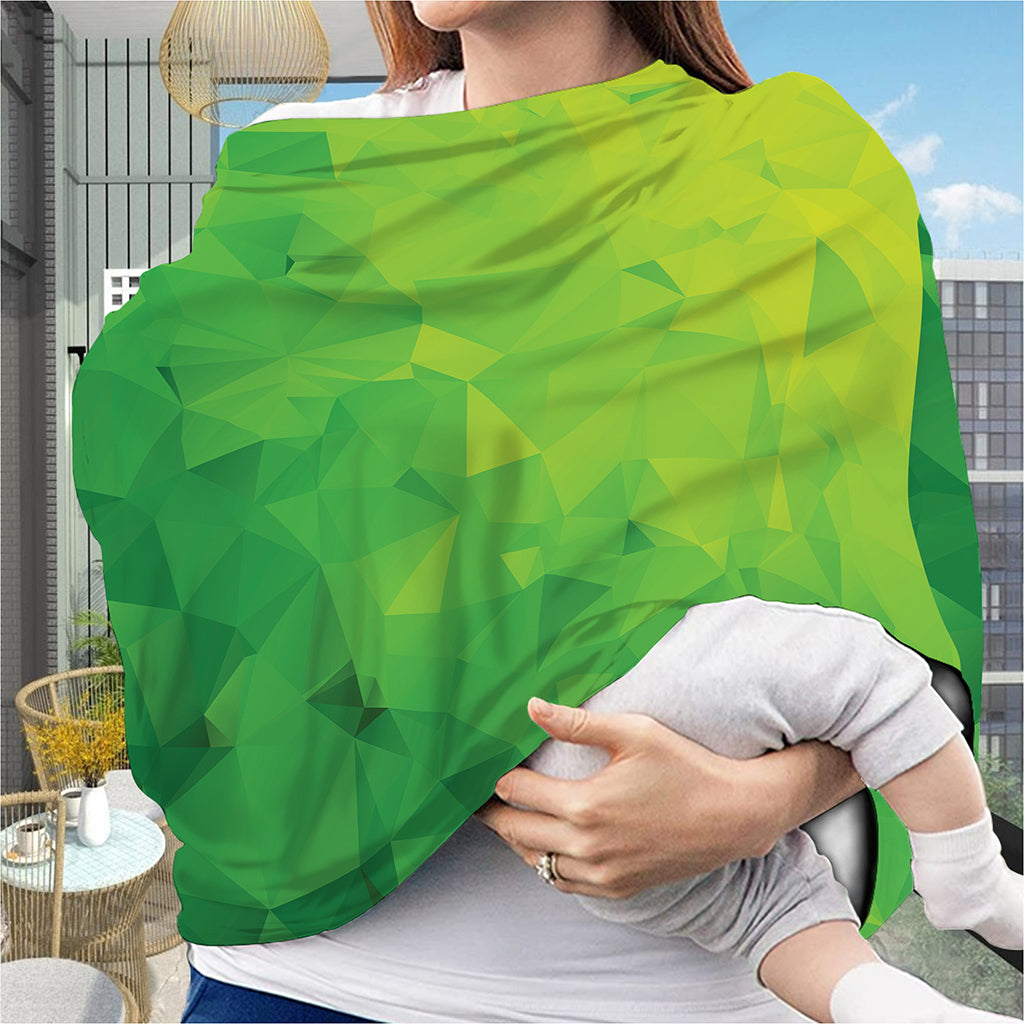 Lime Green Polygonal Geometric Print Baby Seat Cover