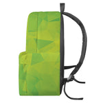 Lime Green Polygonal Geometric Print Backpack