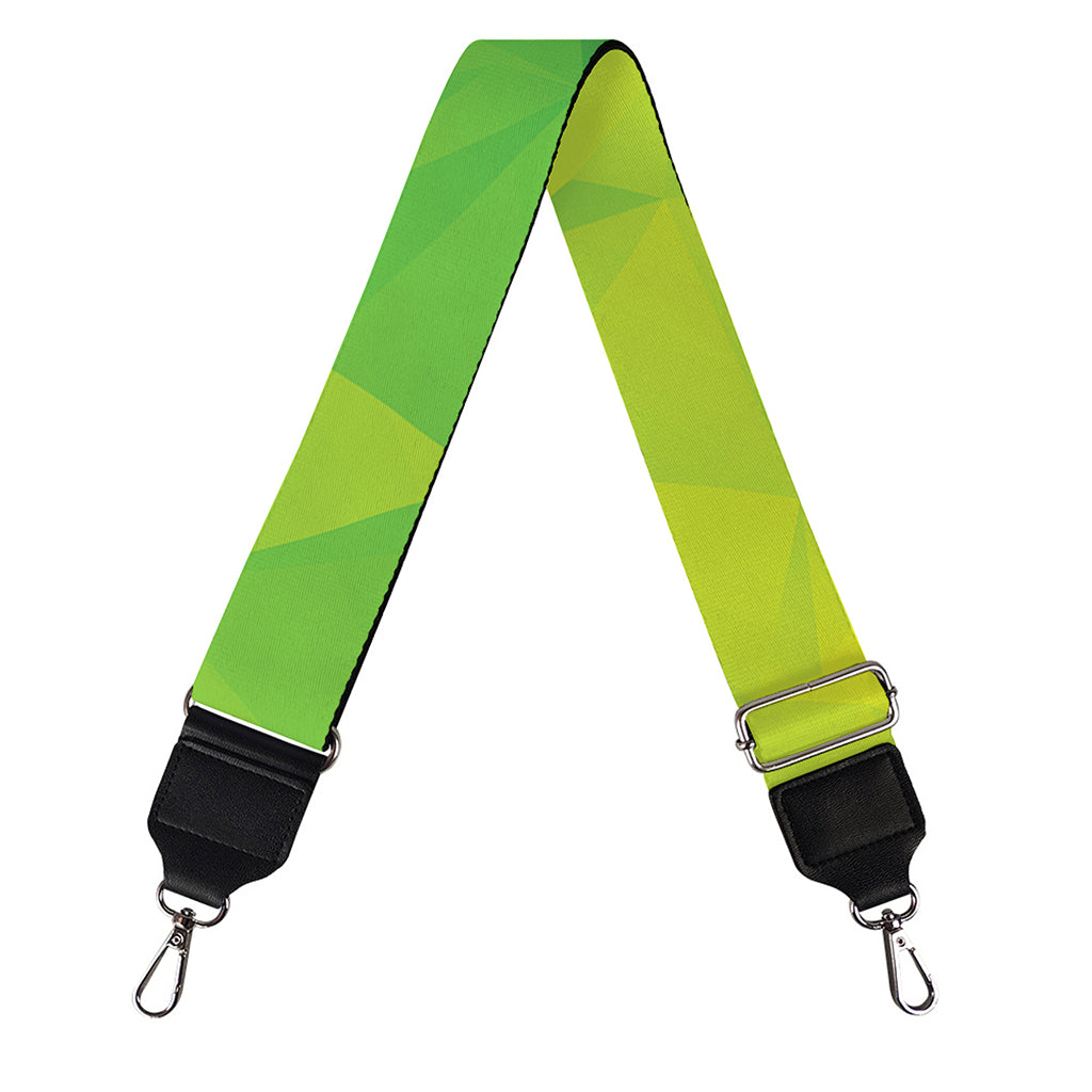 Lime Green Polygonal Geometric Print Bag Strap