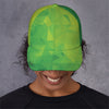 Lime Green Polygonal Geometric Print Baseball Cap