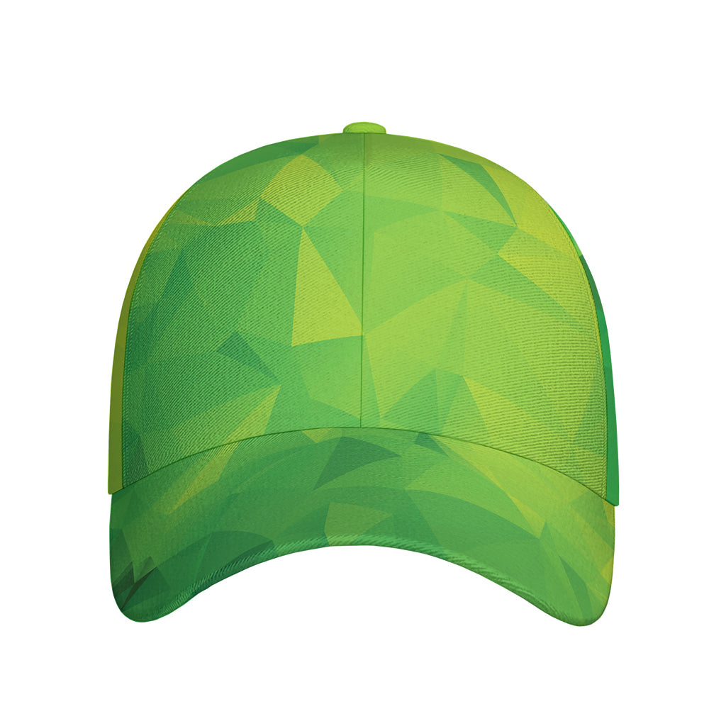 Lime Green Polygonal Geometric Print Baseball Cap