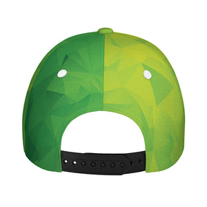 Lime Green Polygonal Geometric Print Baseball Cap