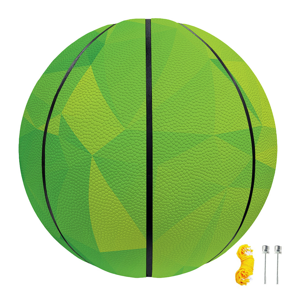 Lime Green Polygonal Geometric Print Basketball