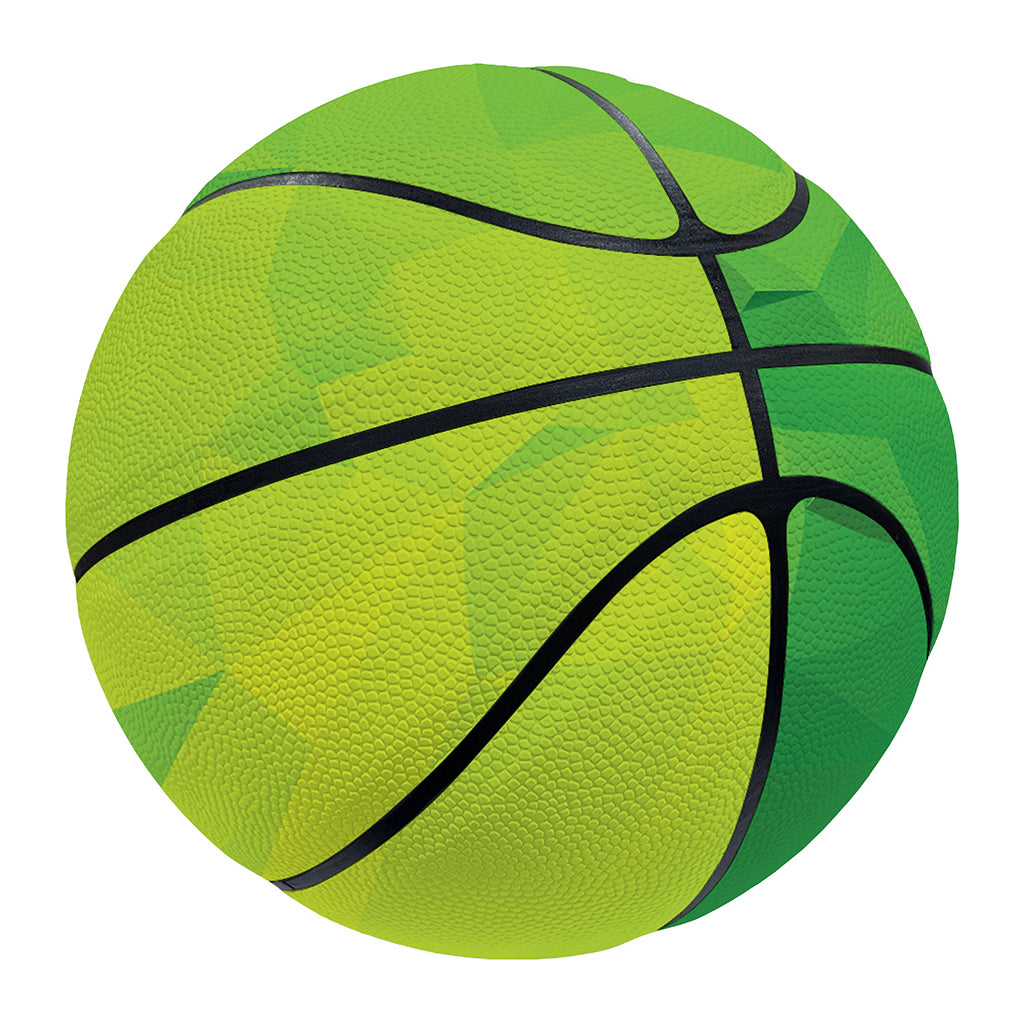 Lime Green Polygonal Geometric Print Basketball